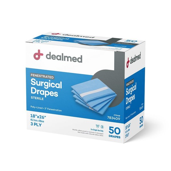 Dealmed 18" X 26" Fenestrated Drape, 50Pk/Bx; 6Bx/Cs, 300PK 783409